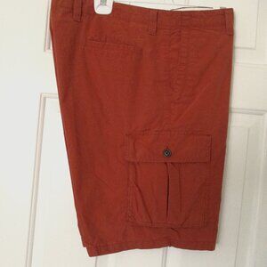 Dockers Mens Flat Front Pumpkin Orange Cotton 6-Pocket Cargo Short Pant NWOT-40W